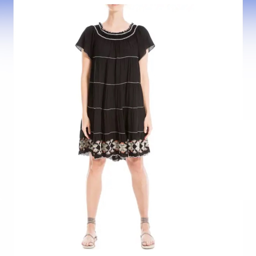 BNWOT! Max Studio Short Flutter Sleeve Embroidered Dress